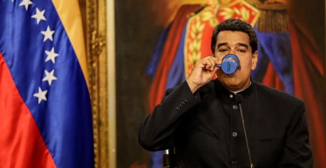 El Presidente de Venezuela, Nicolás Maduro, ofrece una rueda de prensa con medios de comunicación internacionales.- EFE/Cristian Hernández