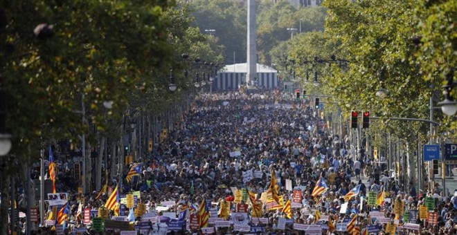 Manifestació al Passeig de Gràcia de Barcelona amb el lema 'No tinc por'