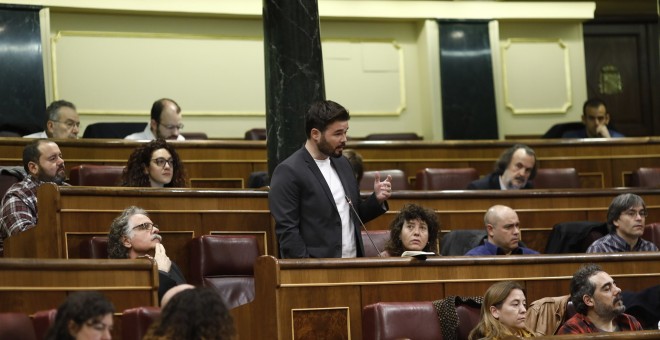 Gabriel Rufián en la sesión de control al Gobierno en el Congreso. E.P.