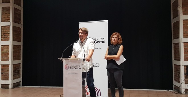 Xavier Domènech i Elisenda Alamany han comparegut després de la reunió de la Coordinadora Nacional de Catalunya en Comú.