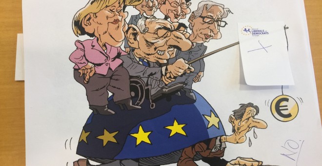 Caricatura censurada por la Eurocámara. B. R.