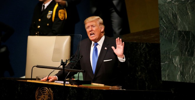 El presidente de EEUU, Donald Trump, durante su intervención ante la Asamblea General de la ONU. /REUTERS