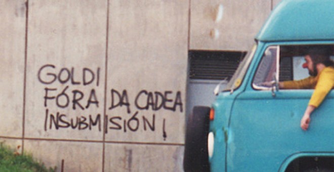 Pintada a favor de la libertad de César Goldi. / CHÉVERE