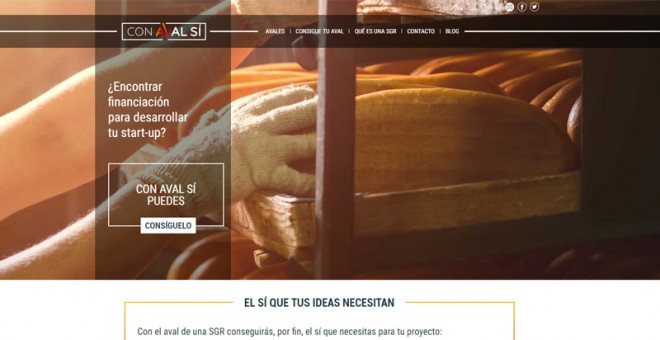 Página principal de la web 'ConAvalSí', lanzada por Cesgar.