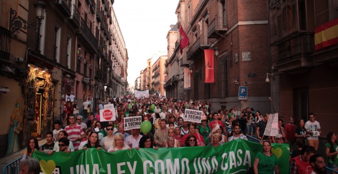 Manifestación por la ILP de vivienda en Madrid/ F.G.