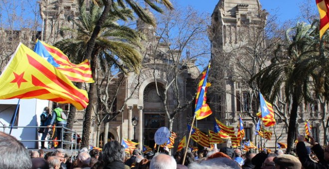 Una concentración independentista frente al Tribunal Superior de Justicia de Catalunya.