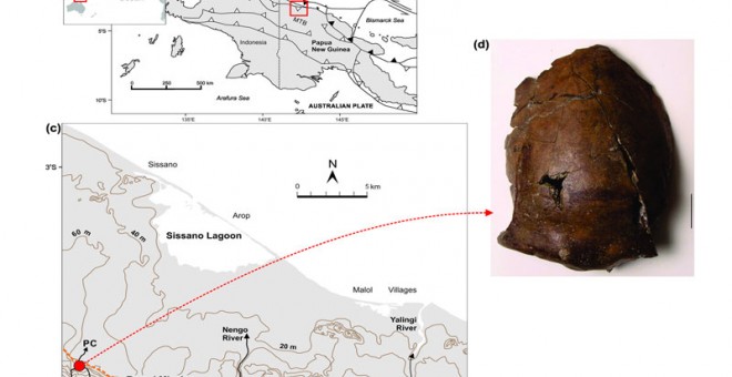 Ubicación del sitio y los restos óseos encontrados. / PLoS