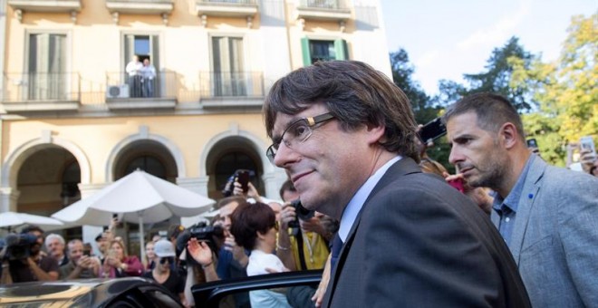 Carles Puigdemont, en Girona. / EFE