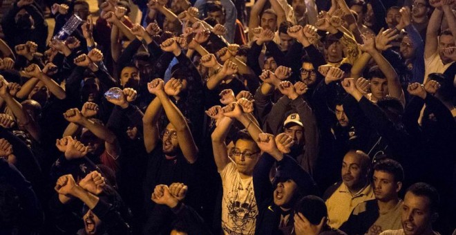 Una protesta del movimiento Hirak por la liberación de su líder, Nasser Zefzafi.- AFP