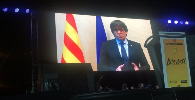 Mensaje de Carles Puigdemont para la manifestación en Barcelona. E.P.