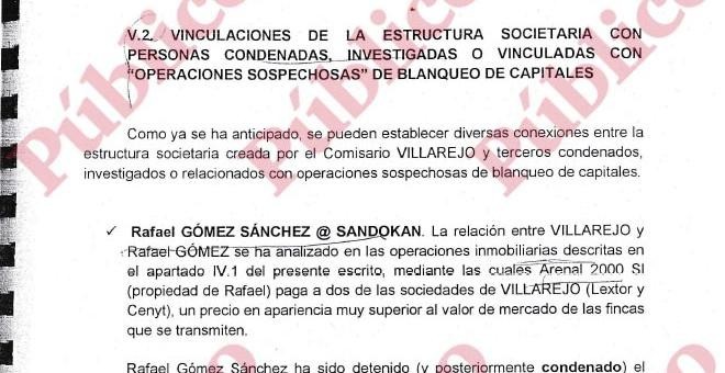 Extracto del informe de Asuntos Internos que acredita los negocios con imputados en operaciones de la UDEF, cuando la dirigía Olivera