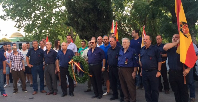 Fotografía del último homenaje franquista al 18 de julio en Lucena, en 2015. / Fuerza Nueva