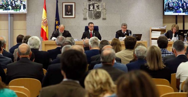 El tribunal del juicio en la Audiencia Nacional a la primera época de la Trama Gürtel. EFE