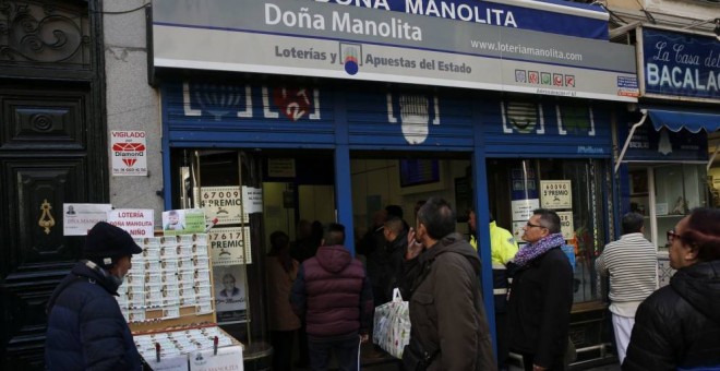 Administración de lotería 'Doña Manolita', en Madrid. /EFE