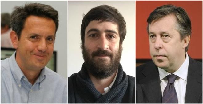 Los periodistas deportivos Juanma Trueba, Jordi Quixano y Santiago Segurola