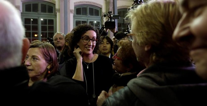 La número 2 d'ERC, Marta Rovira, després de valorar els resultats de les eleccions del 21D. EFE / Alberto Estévez