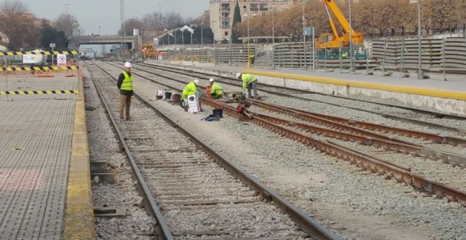 Obras del AVE entre Antequera y Málaga.