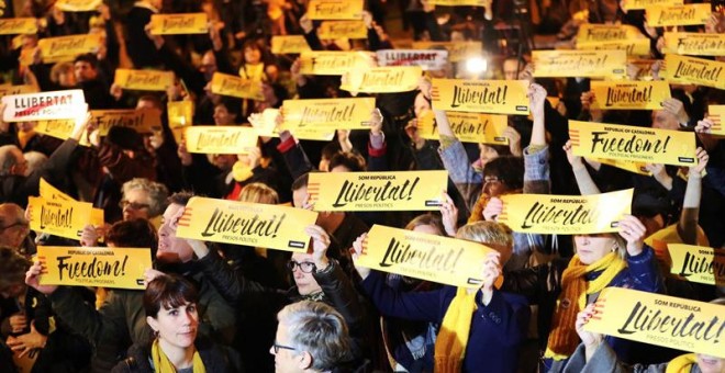 Manifestació de suport a Oriol Junqueras a Sant Vicenç dels Horts. / Europa Press.