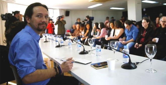 El líder de Podemos, Pablo Iglesias, durante un Consejo Ciudadano Estatal. EFE