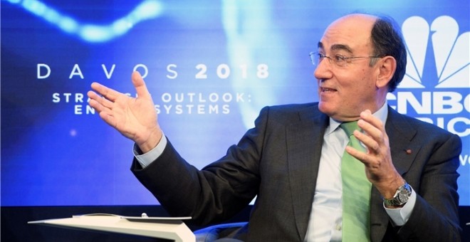 El presidente de Iberdrola, Ignacio Sánchez Galán, en el Foro Económico de Davos.