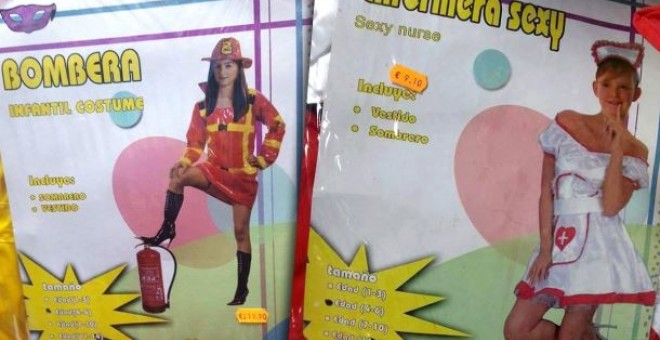 El disfraz de 'enfermera sexy', disponible para niñas a partir de 1 año. FACUA