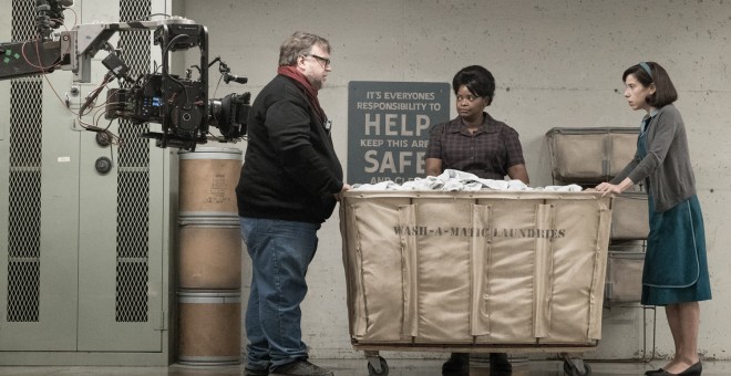 Guillermo del Toro en el rodaje de la película.