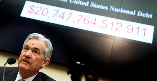 El presidente de la Reserva Federal, Jerome Powell, durante su comparecencia en el Congreso estadounidense. REUTERS/Joshua Roberts