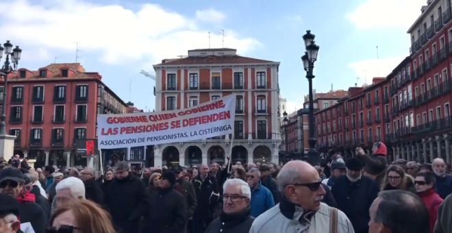 Manifestación de pensionistas en Valladolid, 22 de febrero 2018.