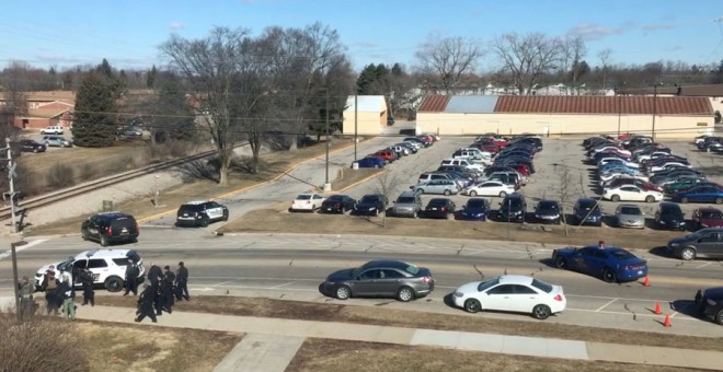 El lugar del tiroteo en la Universidad Central de Michigan. REUTERS