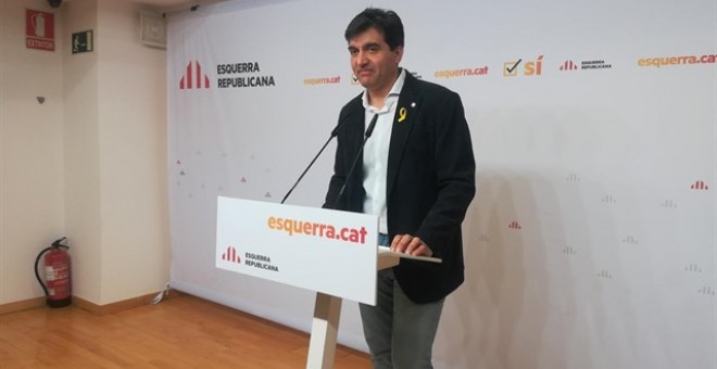 Jordi Sabrià, portavoz de ERC, en una rueda de prensa reciente. EUROPA PRESS