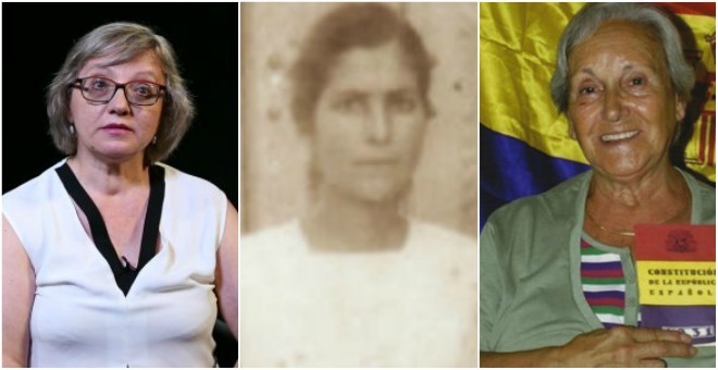 De izquierda a derecha: Rosa María García; Enriqueta y José; y Emilio Cañadas