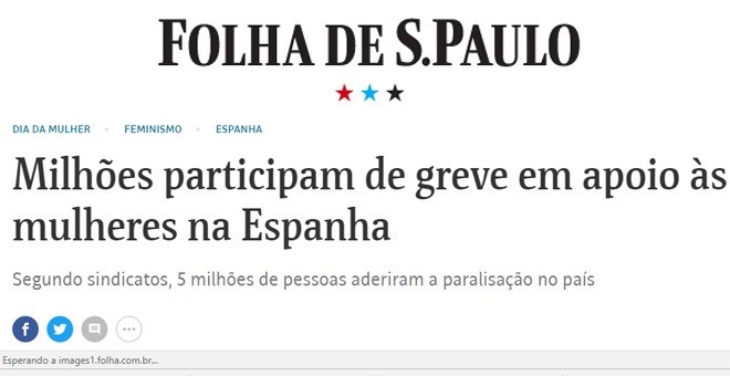 Noticia publicada en la 'Folha de Sao Paulo'.