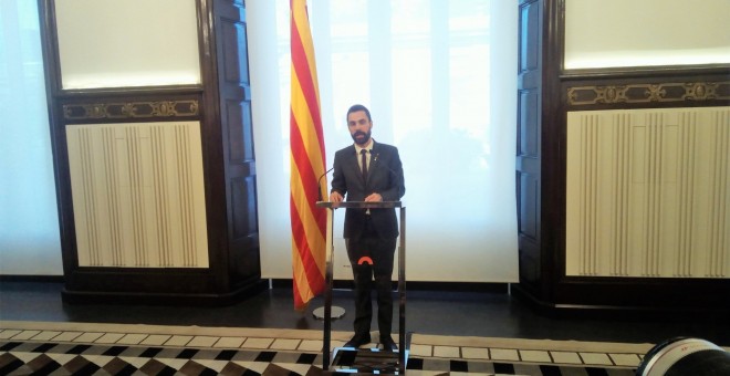 El president del Parlament de Catalunya, Roger Torrent, comunica la renúncia de Jordi Sànchez / EUROPA PRESS