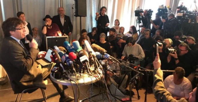 Roda de premsa de Carles Puigdemont des de Berlin
