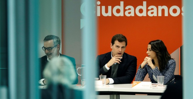 El líder de Ciudadanos, Albert Rivera, y la líder del partido en Catalunya, Inés Arrimadas. EFE
