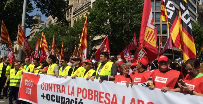Manifestació convocada pels sindicats l'1 de maig de 2014 / M.D.