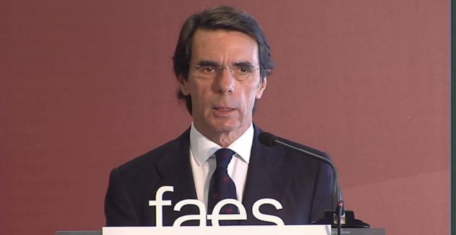 José María Aznar, president de FAES, en acte organitzat a València