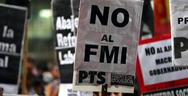 Protesta contra el FMI en Buenos Aires. (REUTERS)