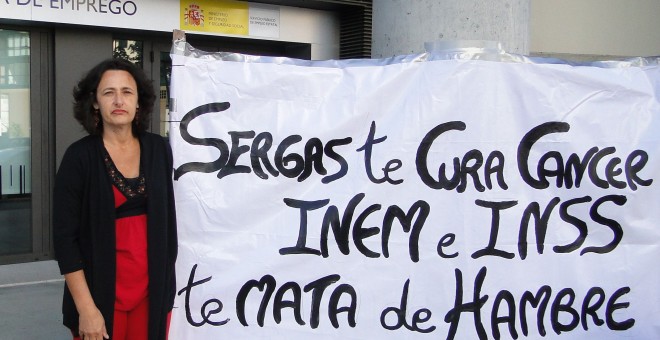 Beatriz Figueroa durante su huelga de hambre, en 2013.-CEDIDA