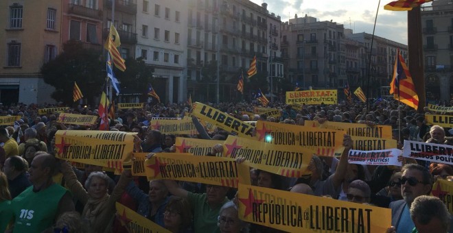 Concentració 'República és llibertat', convocada per l'ANC i entitats i partits sobiranistes, aquest dilluns a Barcelona / ANC