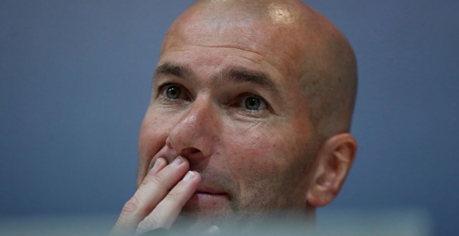 Zidane, durante la rueda de prensa. REUTERS/Juan Medina