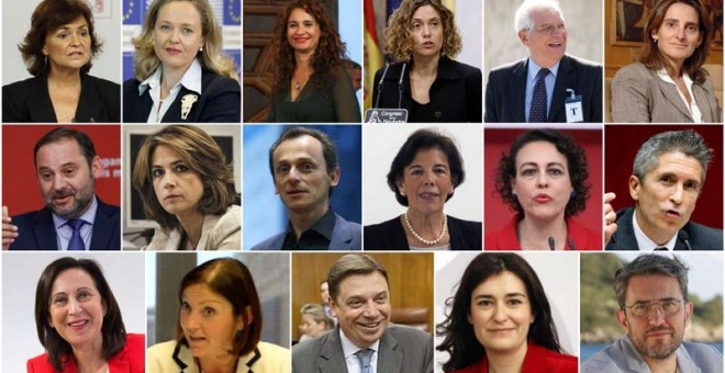 Los nuevos ministros de Pedro Sánchez.