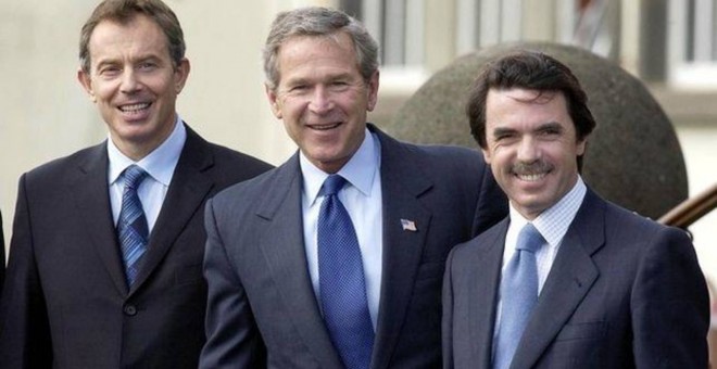 Tony Blair, George Bush y José María Aznar