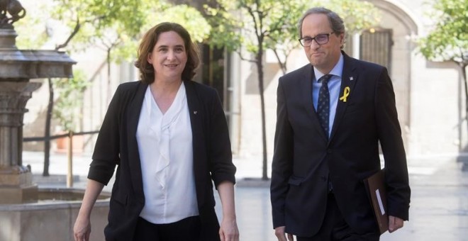 Ada Colau i Quim Torra es reuneixen per primer cop al Palau de la Generalitat / EFE Marta Pérez