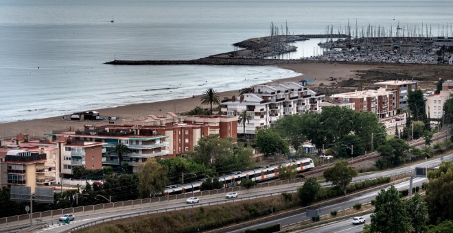 Línia de la costa a Castelldefels (Baix Llobregat). / Greenpeace.