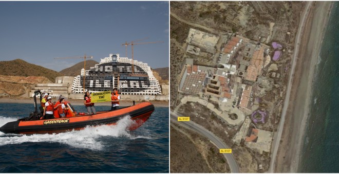 Se estima que el coste total de restauración de la costa dañada ronde los 8 millones de euros - Greenpeace España (Pablo Blazquez) / Google Maps