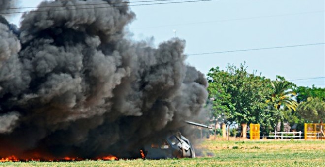 Las explosiones del avión fueron múltiples en el momento del accidente - Europa Press
