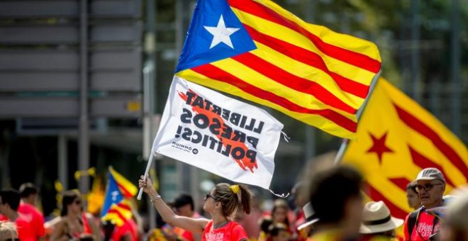 11/09/2018 Manifestación de la Diada en la Diagonal. EFE