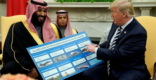 El príncipe heredero de Arabia Saudí, Mohamed bin Salman, durante una visita a la Casa Blanca. (REUTERS)