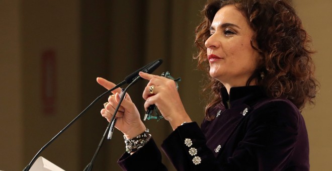 La ministra de Hacienda, María Jesús Montero, durante su intervención en el Foro Cinco Dias. EFE/Ballesteros